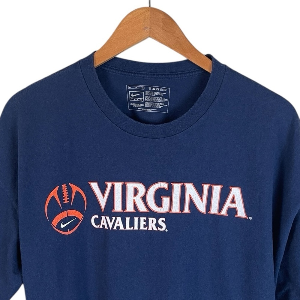 TS105 Men’s Nike Team Y2K UVA Virginia Cavaliers Football T Shirt XL - Picture 2 of 5
